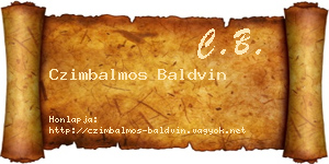 Czimbalmos Baldvin névjegykártya